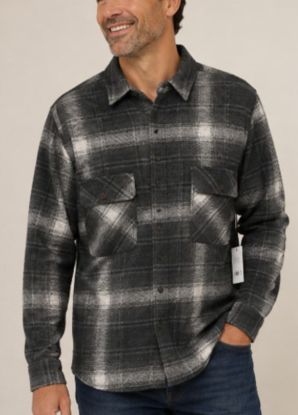 NWT Lucky Brand Fleece Plaid Button Up Shirt Men’s 2XL